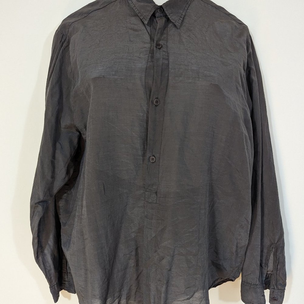 GP Shades 30% Silk half button Blouse s: M